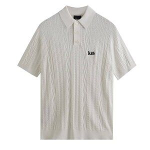 Kith Tilden Cable Knit Polo M White